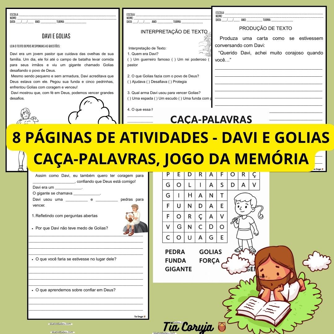 kit bíblico - Davi e Golias