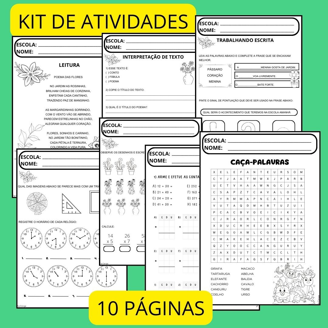 Kit de Atividades – Português e Matemática