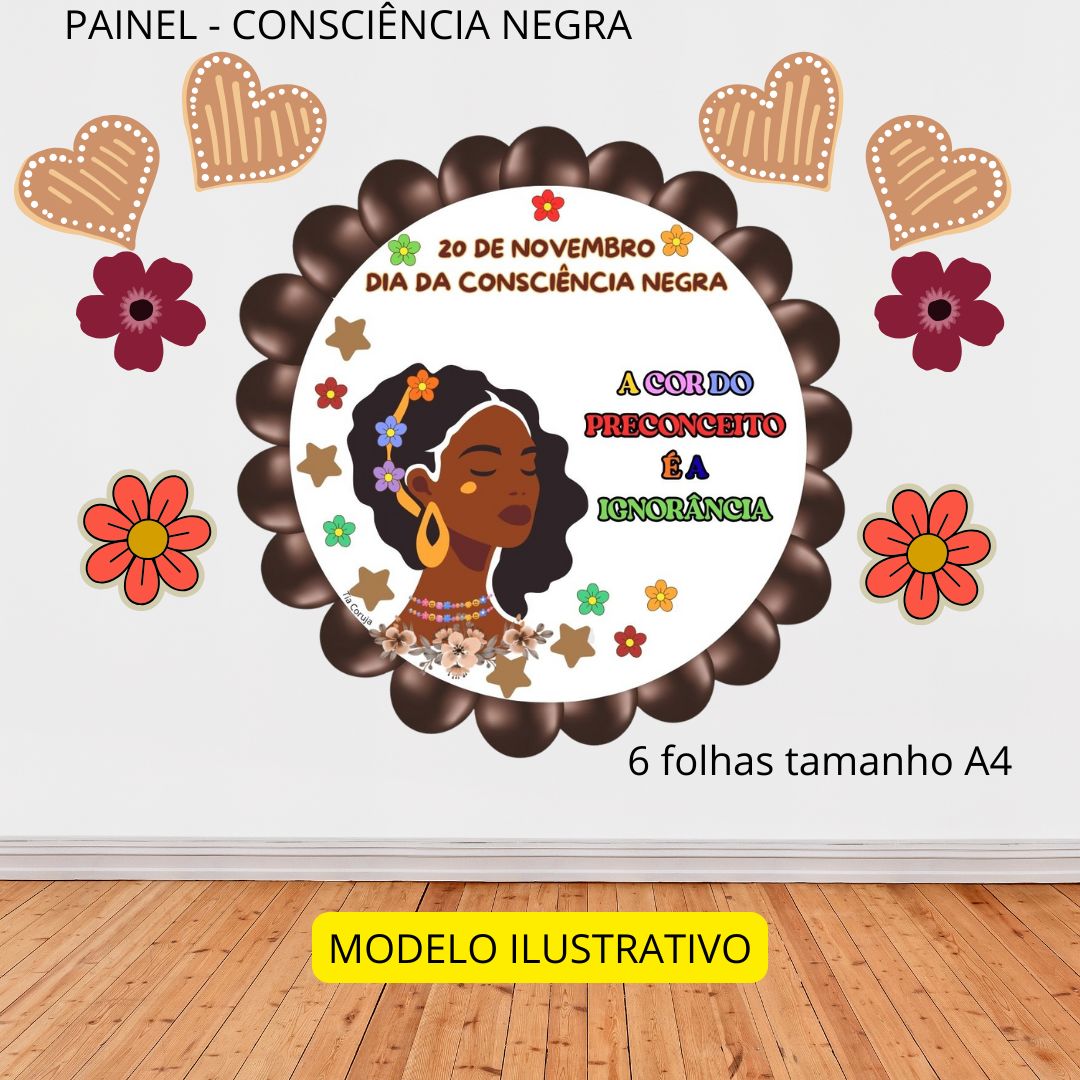 Consciência negra - Painel redondo