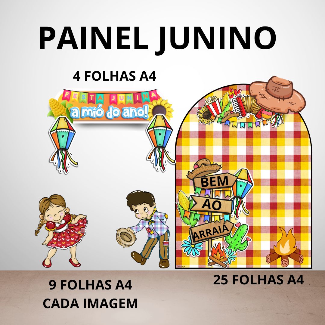 Painel Junino Completo para Decoração Escolar 
