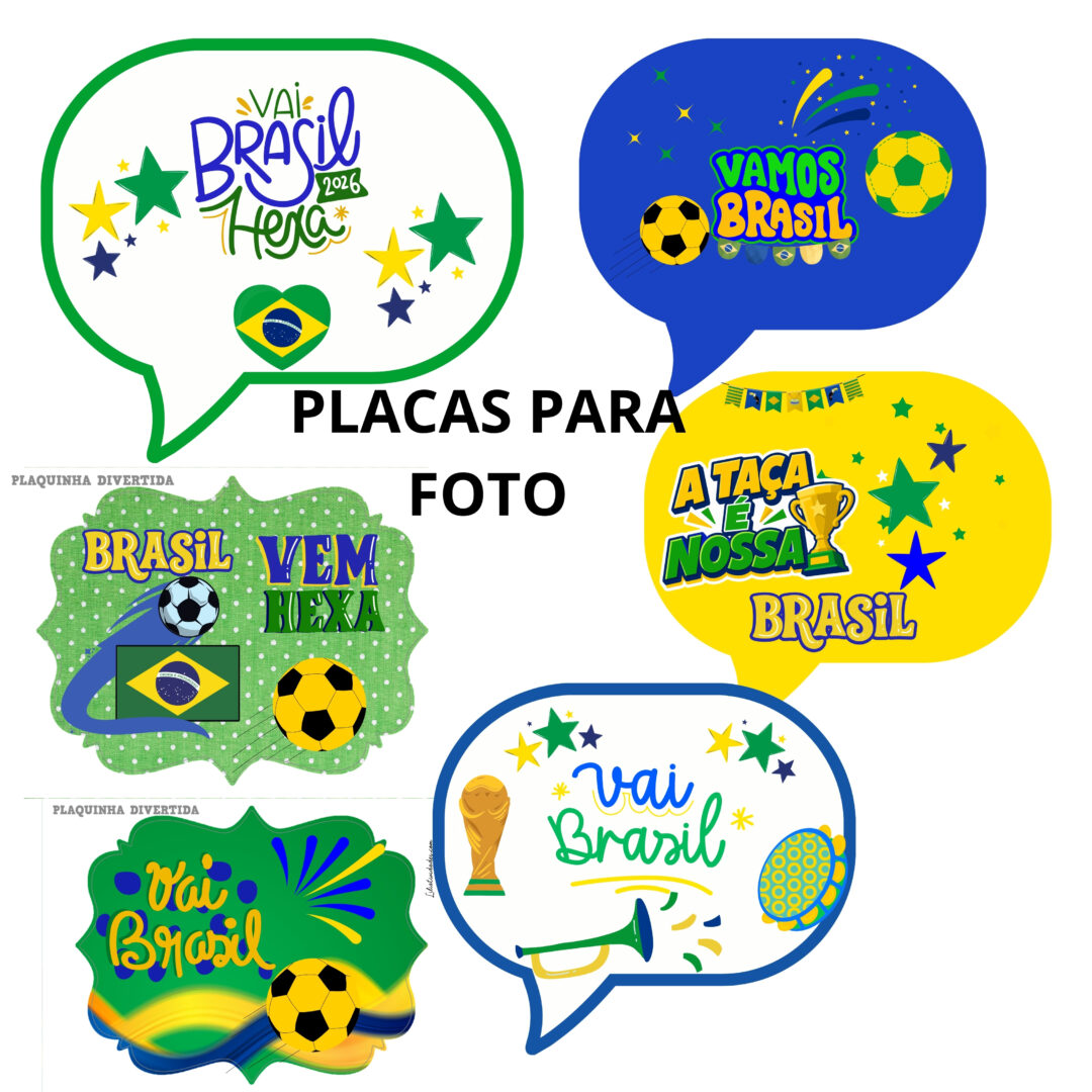 Plaquinhas para Fotos - Edição Especial Brasil
