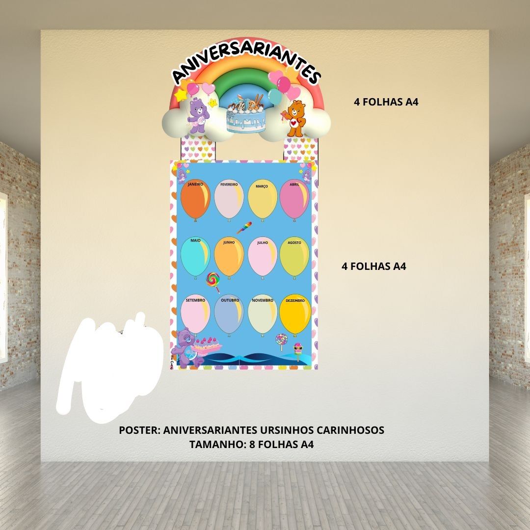 Painel dos Aniversariantes – Ursinhos Carinhosos.