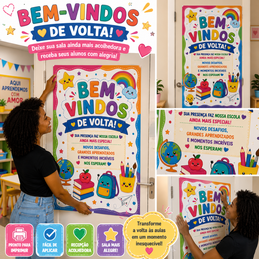 Painel de Porta – Bem-vindos de Volta!