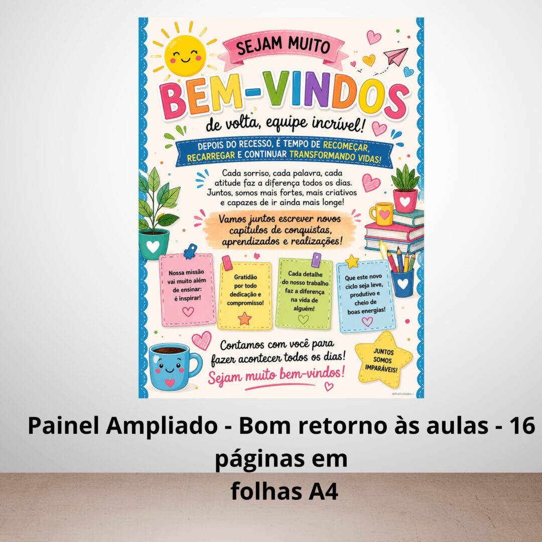 Painel de Boas-Vindas para a Equipe Escolar