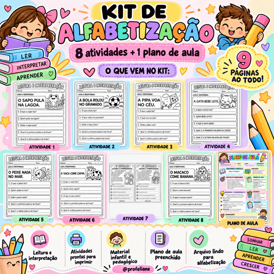 KIT DE ALFABETIZAÇÃO – LEITURA E INTERPRETAÇÃO