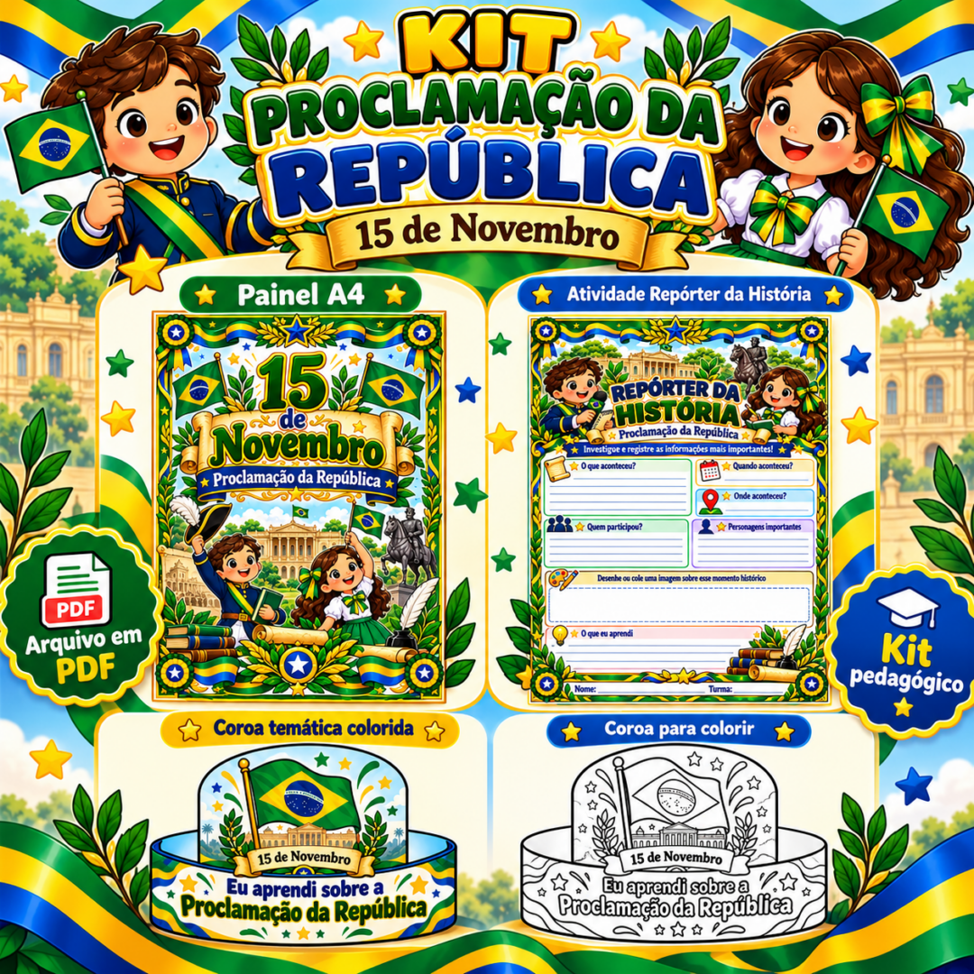KIT PROCLAMAÇÃO DA REPÚBLICA – 15 DE NOVEMBRO