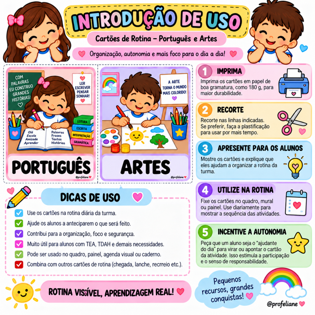 ROTINA VISUAL – CARTÕES PARA ORGANIZAÇÃO DA ROTINA ESCOLAR
