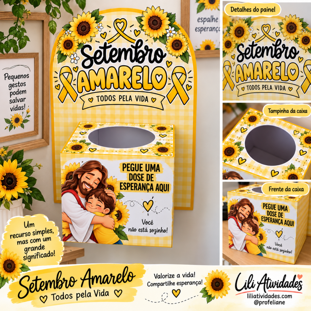 Painel/Caixinha Setembro Amarelo Cristão – Pegue uma Dose de Esperança