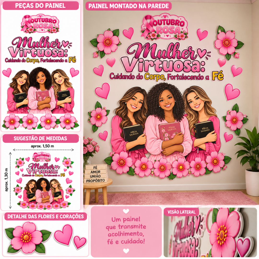 Painel Outubro Rosa – Mulher Virtuosa